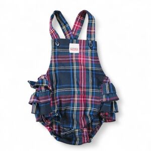 Harajuku Mini for Target Baby Girl Plaid Flannel Ruffle Overall Romper 18M
